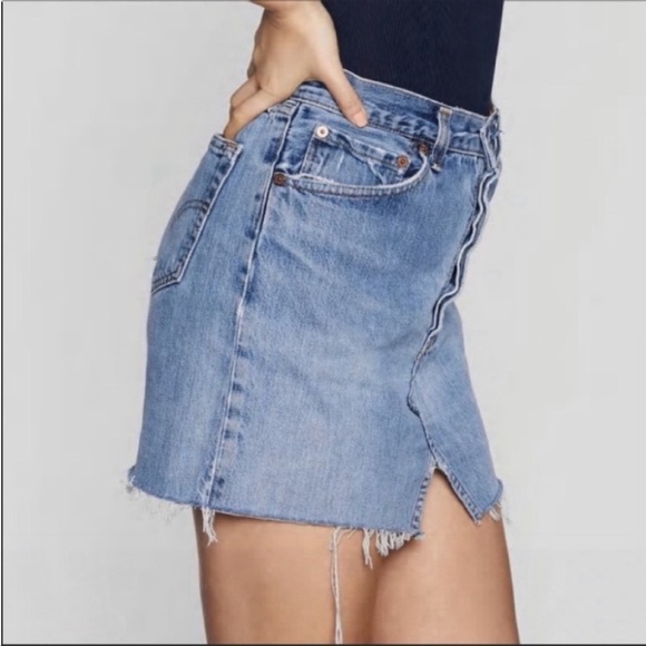 Levi’s 550 Skirt Denim Vintage Drifter After Party Nasty Gal Custom Re work - Picture 9 of 9